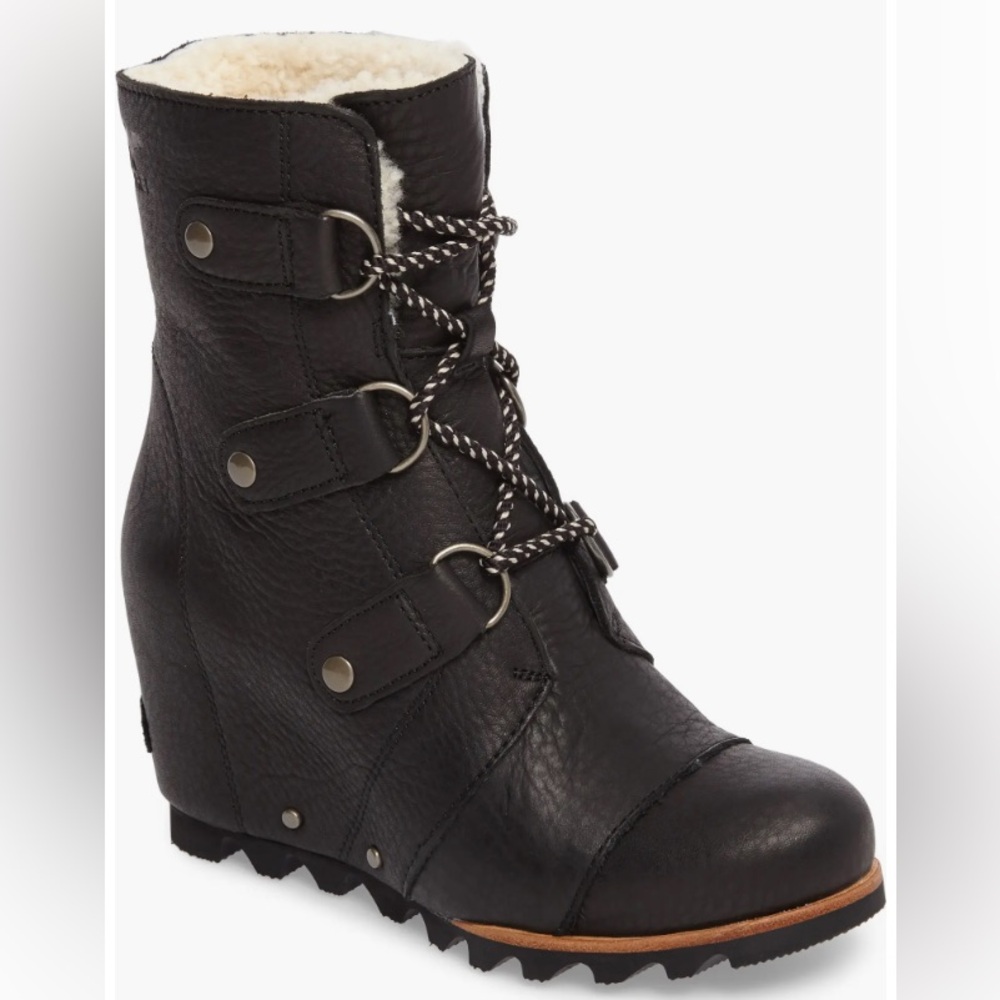 Joan of Arctic Wedge Genuine Shearling Bootie